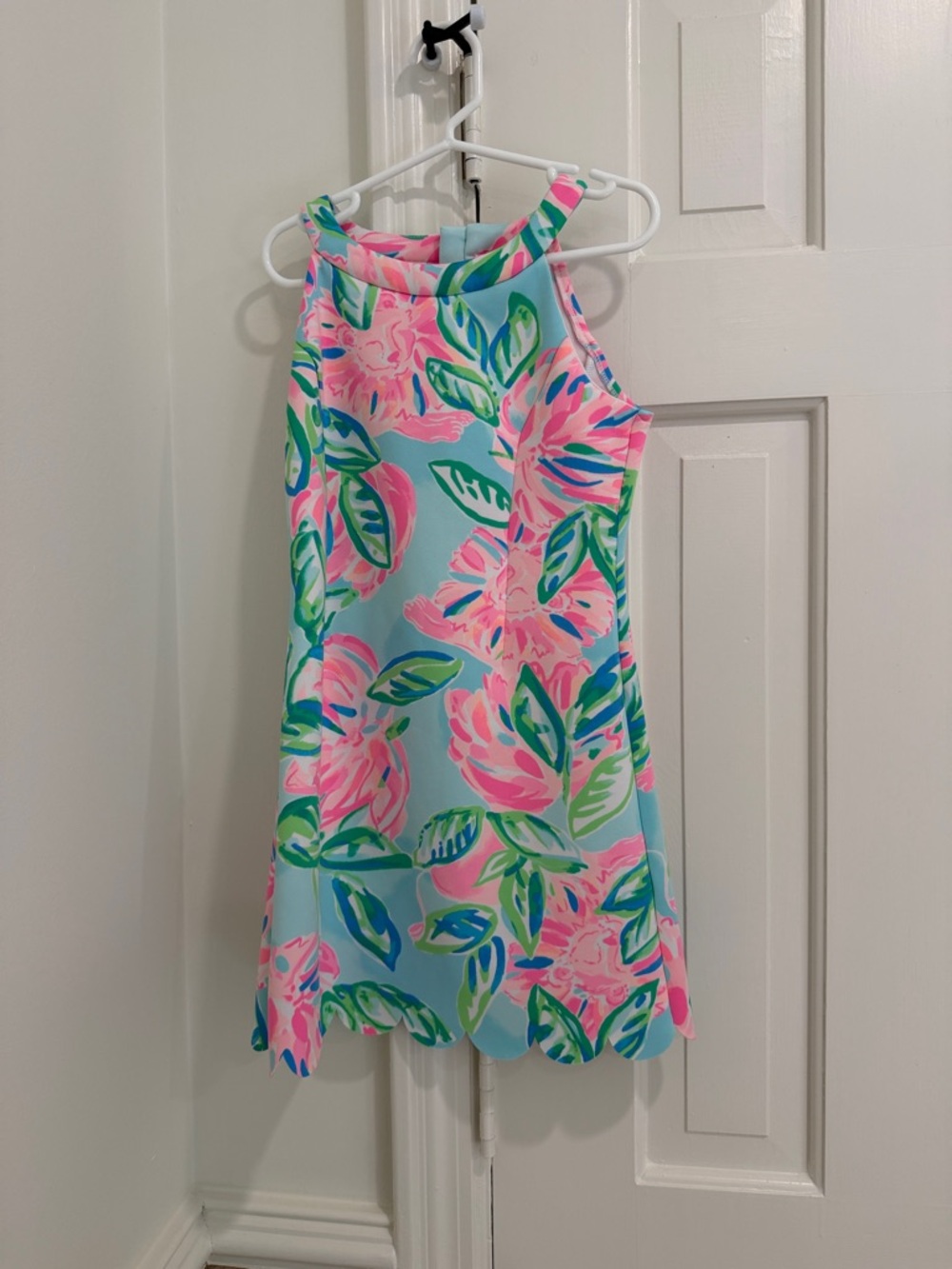 Lilly Pulitzer Girls' Floral Halter Dress in Aqua, Pink & Green